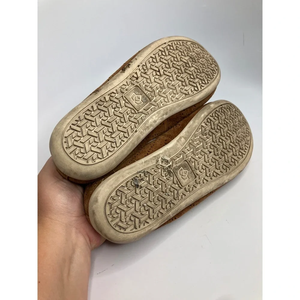Spenco Siesta Loafers Womens 7.5 Brown Good Suede Laser Cut Perforated Slip On